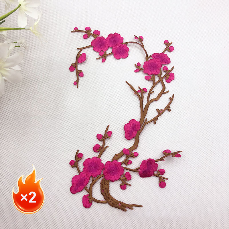 Elegant Plum Blossom Iron-On Patch