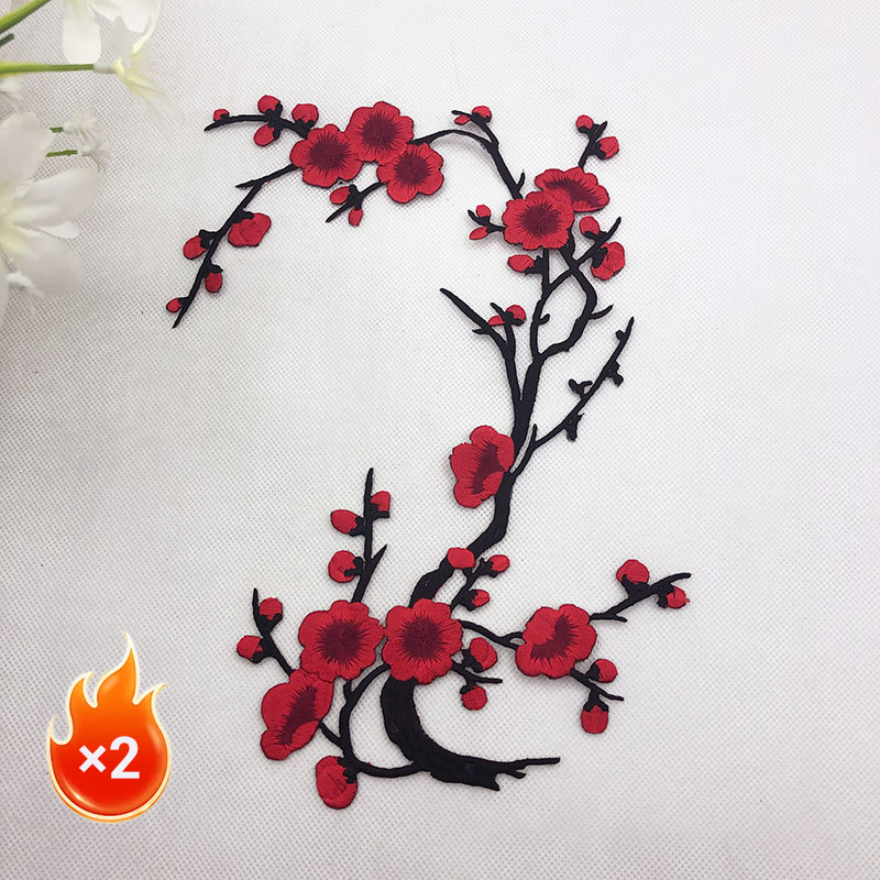 Elegant Plum Blossom Iron-On Patch