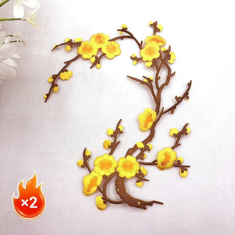 Elegant Plum Blossom Iron-On Patch