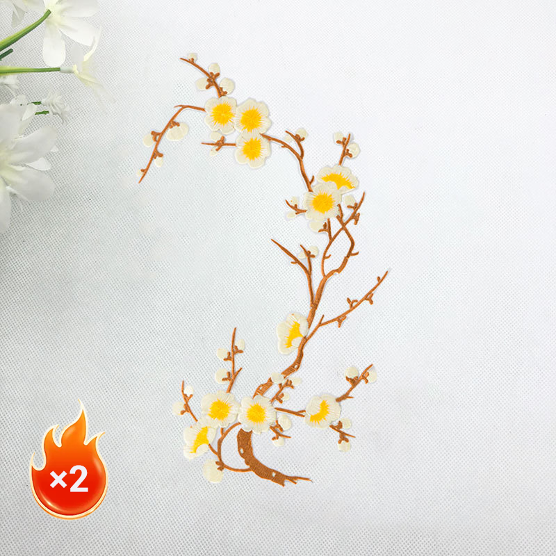 Elegant Plum Blossom Iron-On Patch