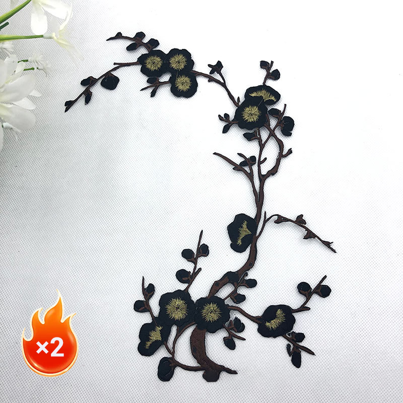 Elegant Plum Blossom Iron-On Patch