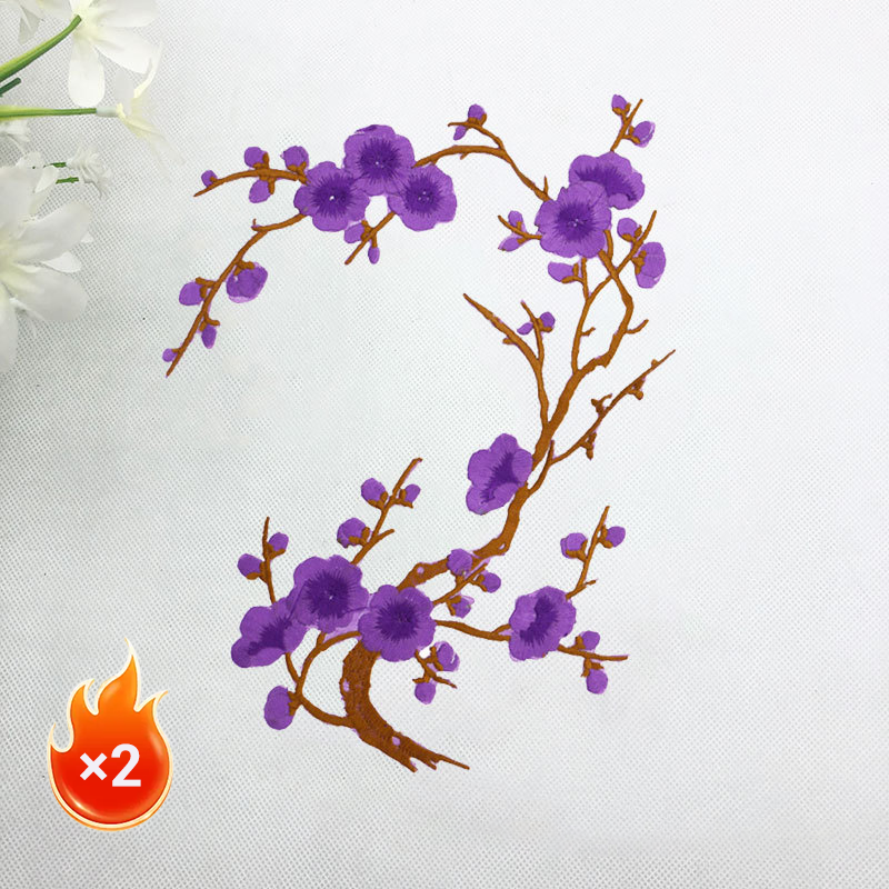 Elegant Plum Blossom Iron-On Patch