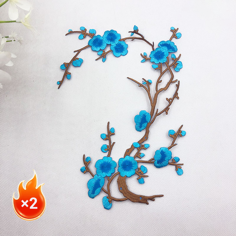 Elegant Plum Blossom Iron-On Patch