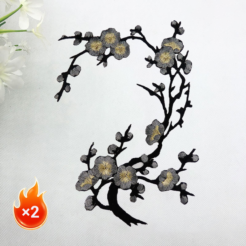 Elegant Plum Blossom Iron-On Patch