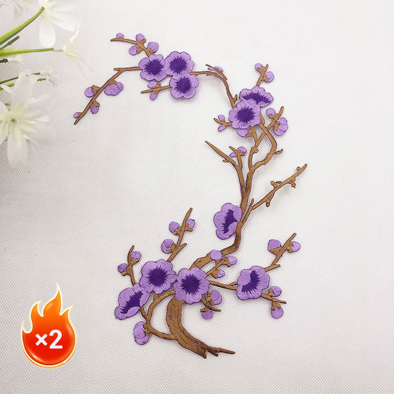 Elegant Plum Blossom Iron-On Patch