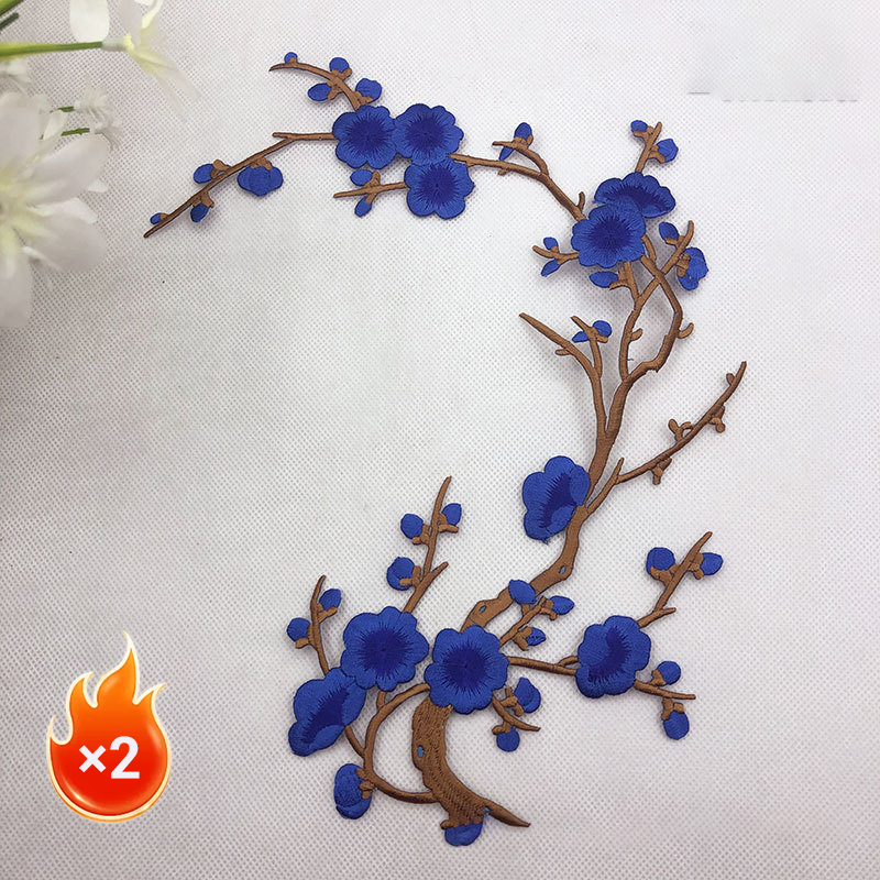 Elegant Plum Blossom Iron-On Patch