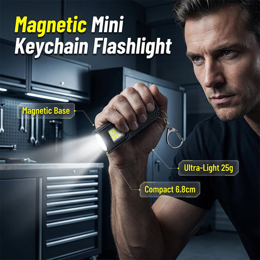 Mini Keychain Flashlight with Magnetic Base