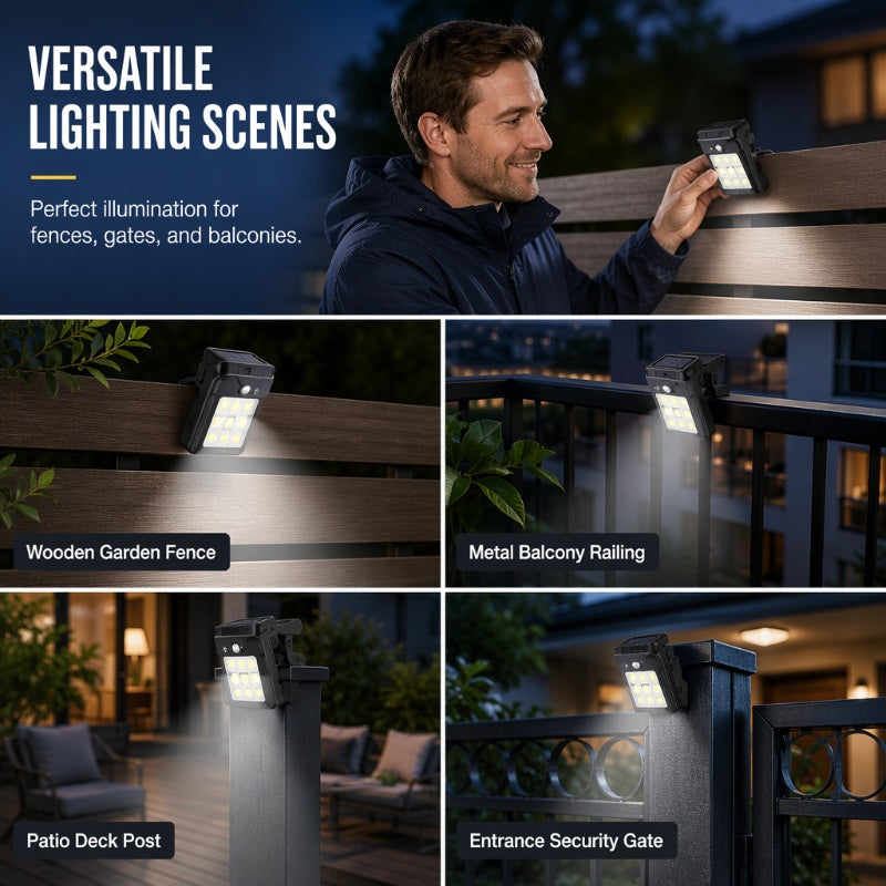 Solar Powered Motion Sensor Clip Light