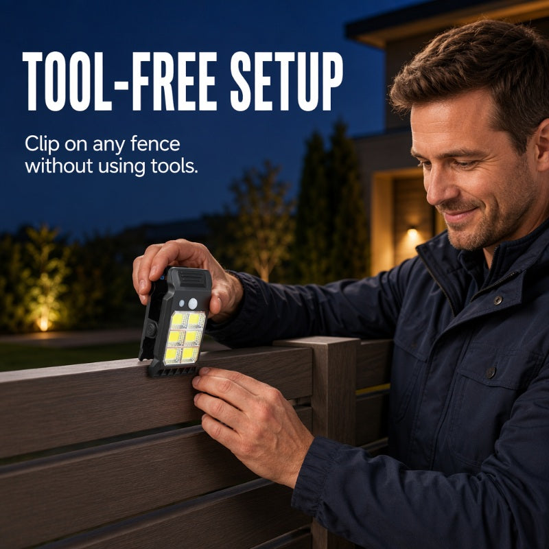 Solar Powered Motion Sensor Clip Light
