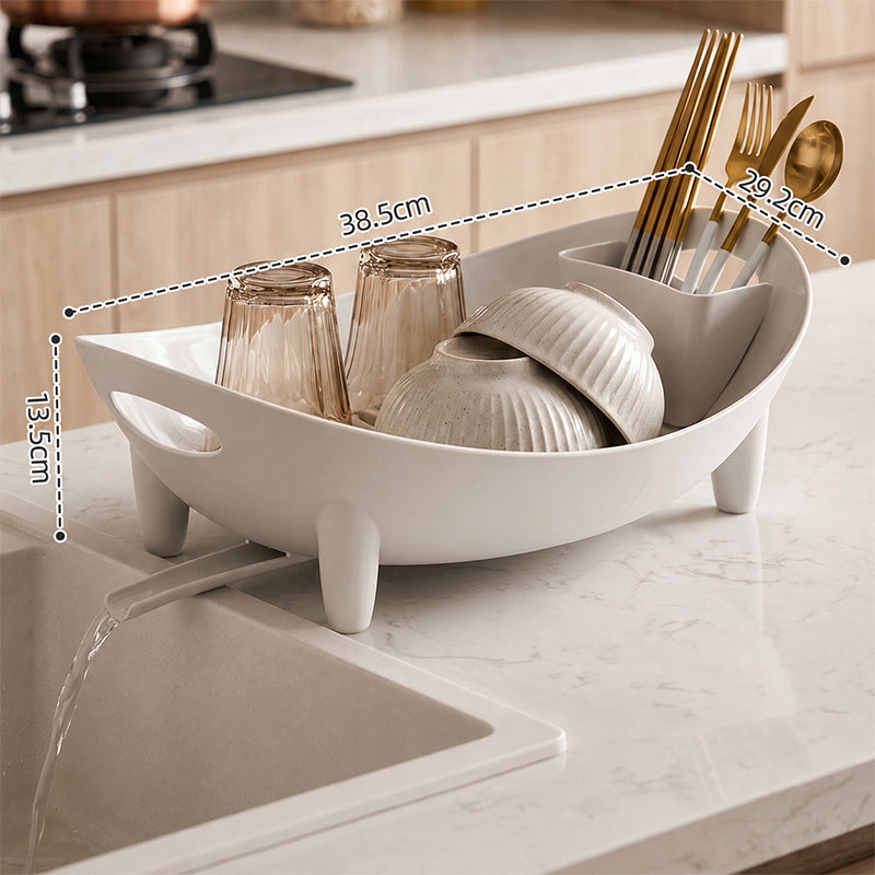 Kitchen Dish Drying Rack with Utensil Holder