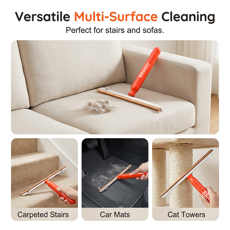 Long-Handled Pet Hair Remover for Carpets