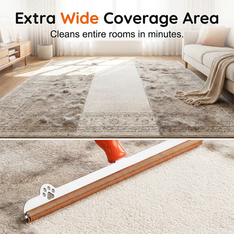 Long-Handled Pet Hair Remover for Carpets