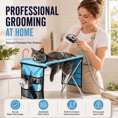 2-in-1 Foldable Pet Grooming Bed