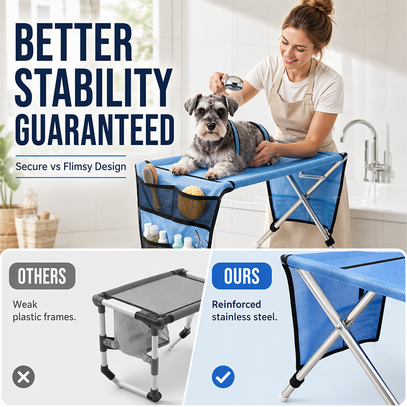 2-in-1 Foldable Pet Grooming Bed