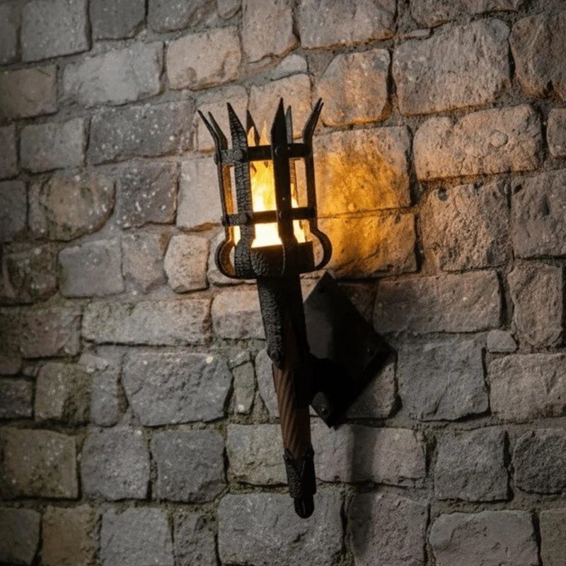 Medieval Torch Wall Sconce Vintage Flame Effect Wall Lamp