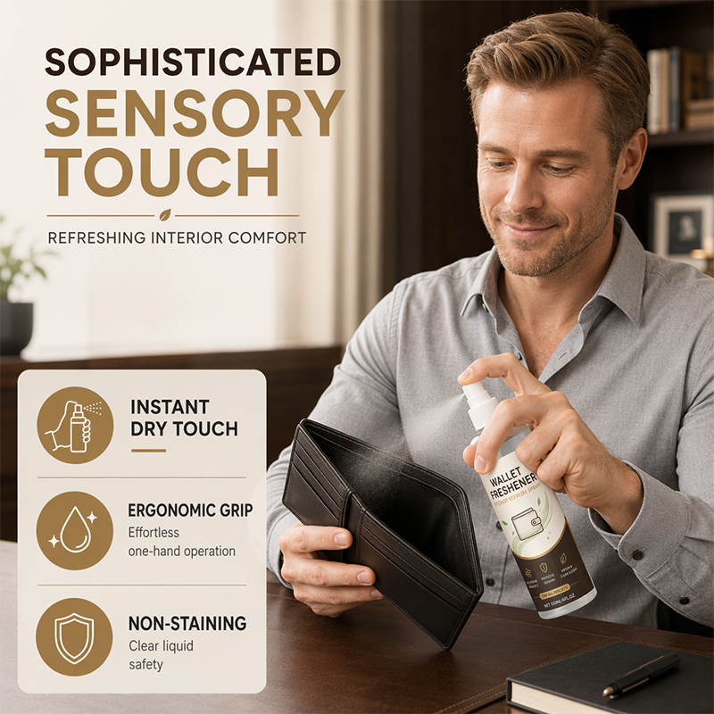 Wallet Interior Odor Eliminating Refresh Spray