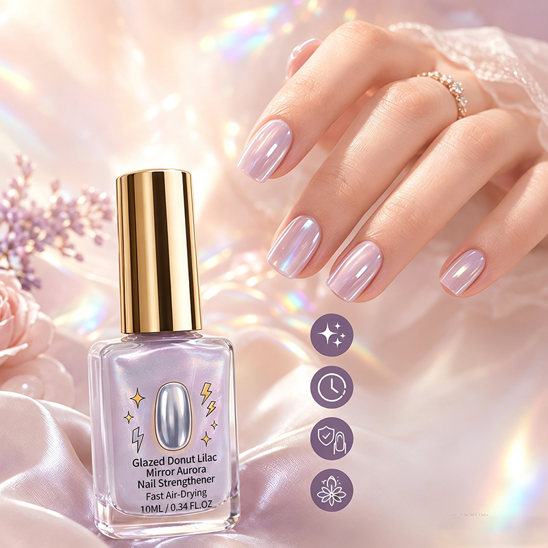 📢📢49% OFF !! ⏰Lilac Glossy Mirror Nail Strengthener