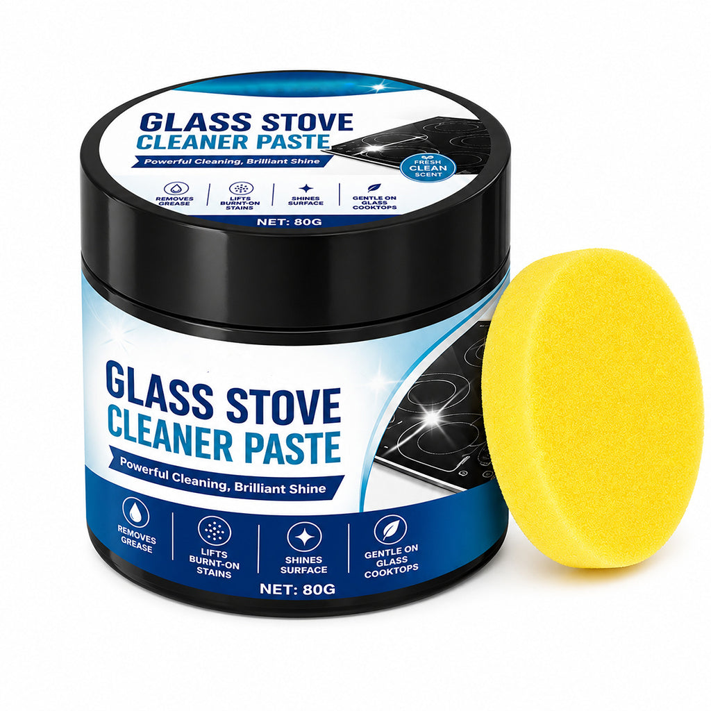 Glass Stove Cleaner Paste 80g with Sponge Burnt Stain Remover