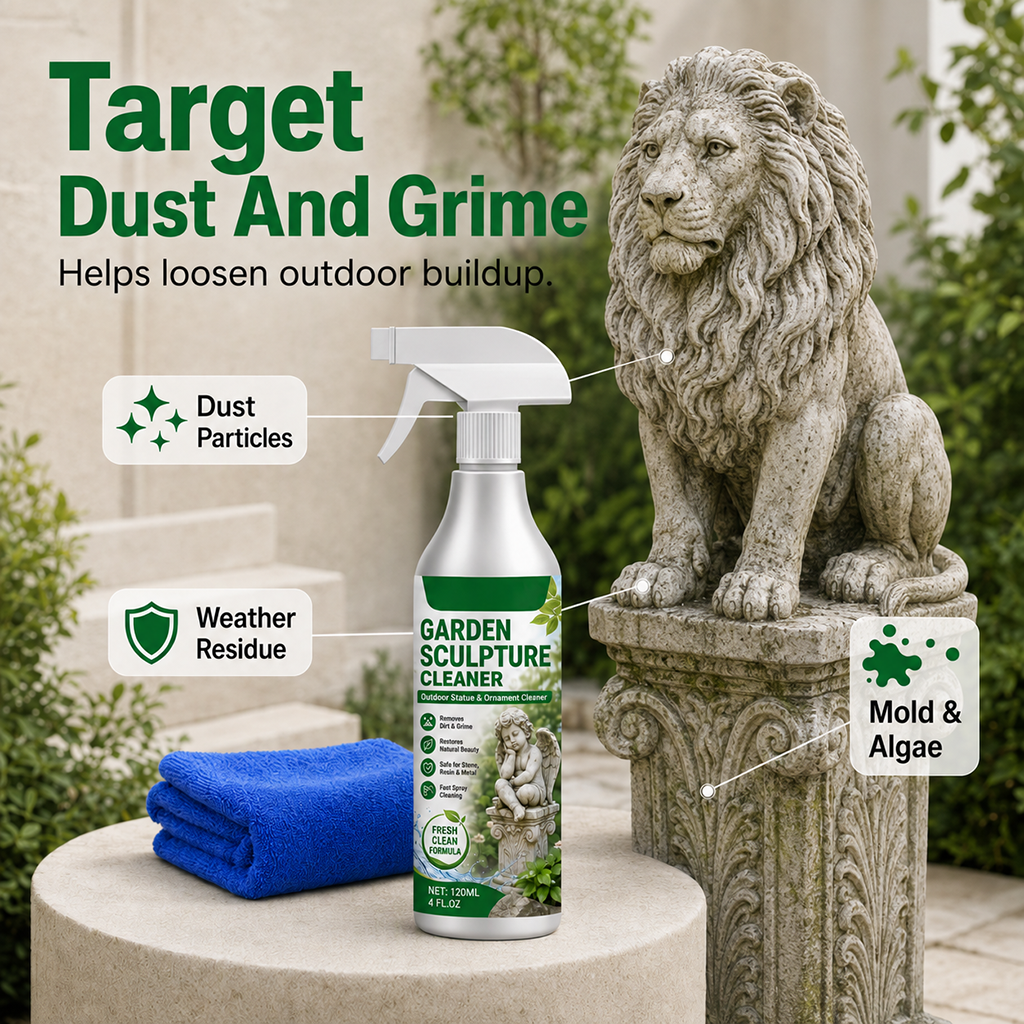 🌿 Buy 2, Get 1 FREE ✨ Powerful Cleaning Spray for Garden Sculptures – Removes Dirt & Restores a Fresh Look 🗿