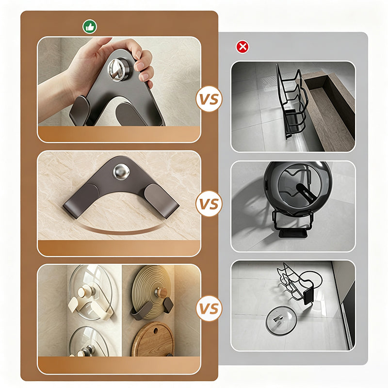 No-Drill Suction Cup Pot Lid Holder