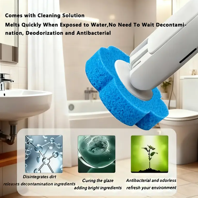 Disposable Toilet Brush Set with 18 Refills