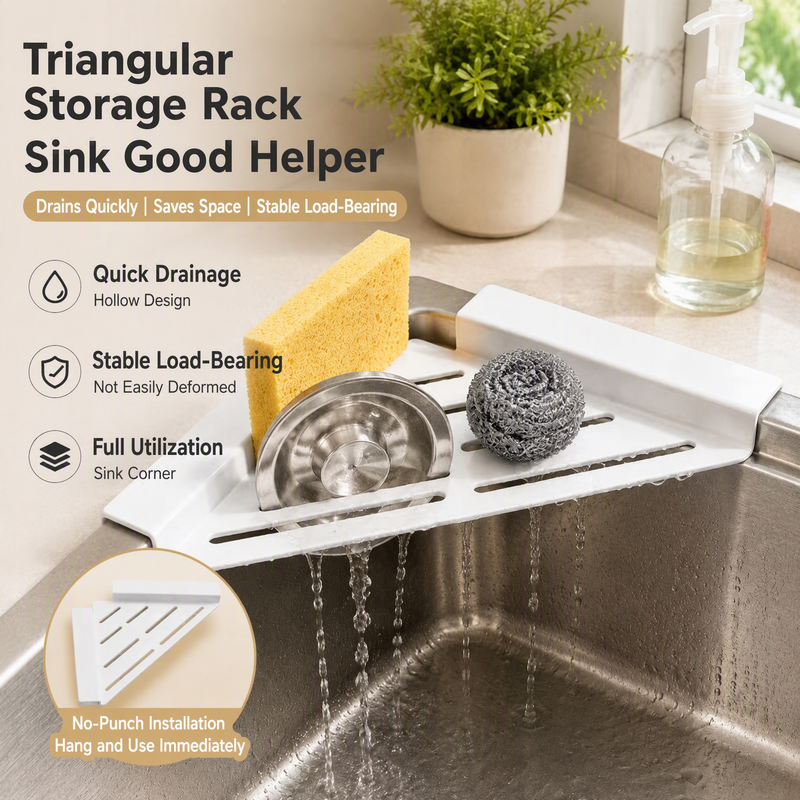 Carbon Steel Triangular Sink Corner Drain Rack
