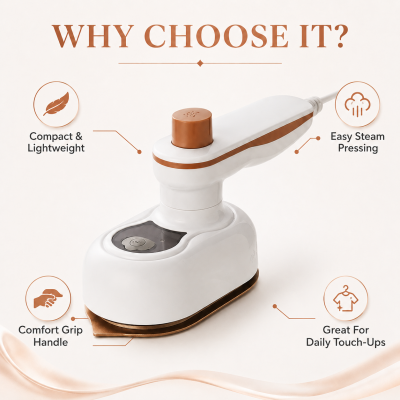 🍃🏆 Last Day Special Price £13.98 ! Mini Foldable Handheld Steamer for Travel