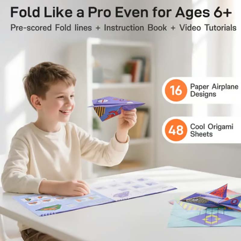 ✈️ Creative DIY Paper Airplane Set – 24 Foldable Sheets with Ready-to-Fold