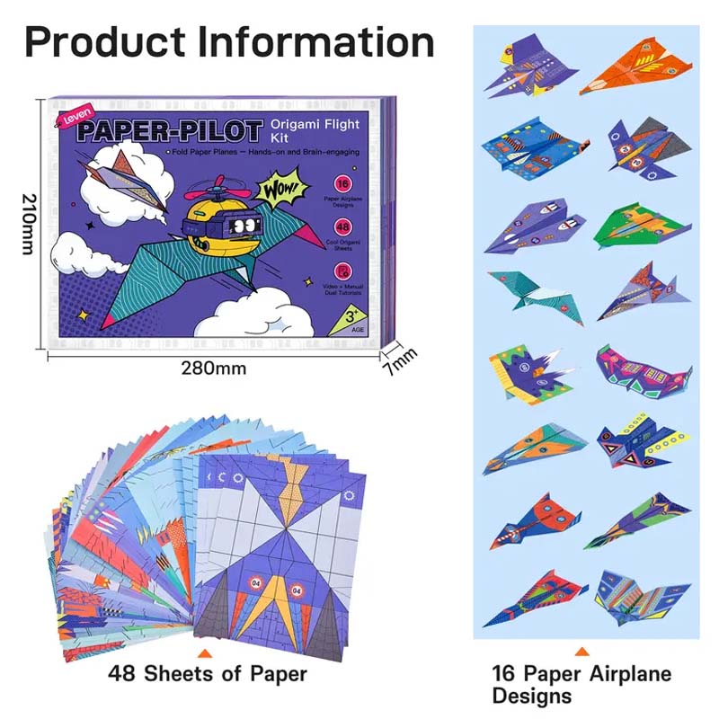 ✈️ Creative DIY Paper Airplane Set – 24 Foldable Sheets with Ready-to-Fold