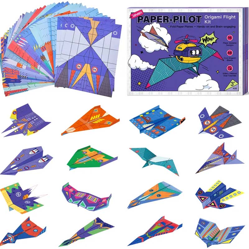 ✈️ Creative DIY Paper Airplane Set – 24 Foldable Sheets with Ready-to-Fold