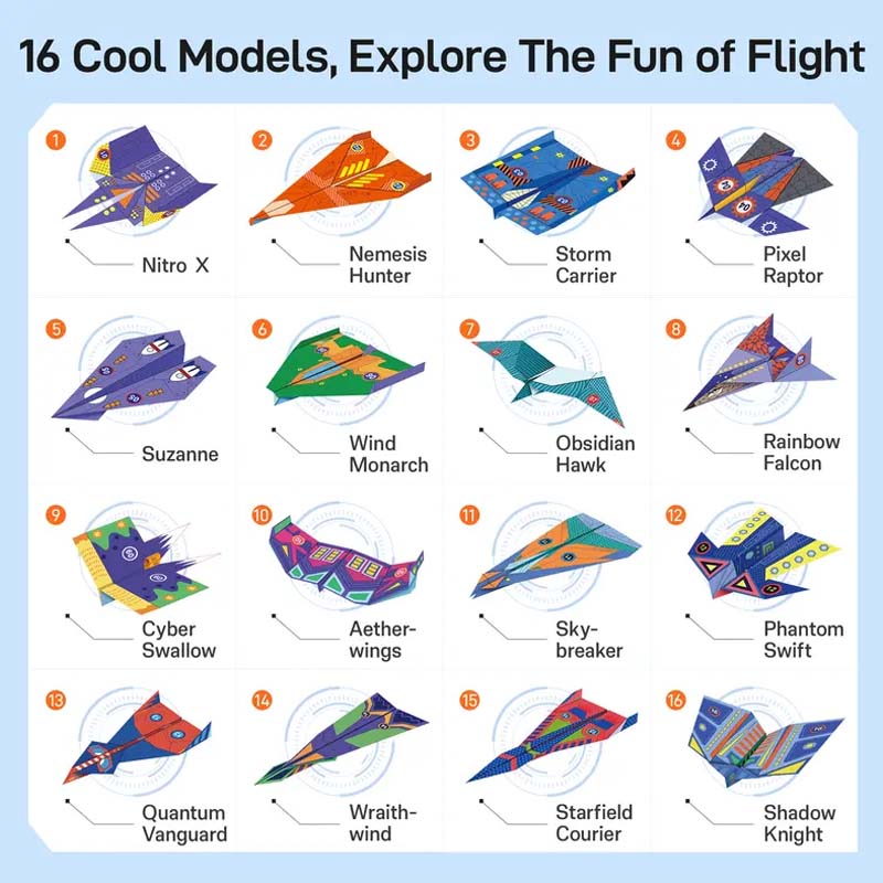 ✈️ Creative DIY Paper Airplane Set – 24 Foldable Sheets with Ready-to-Fold
