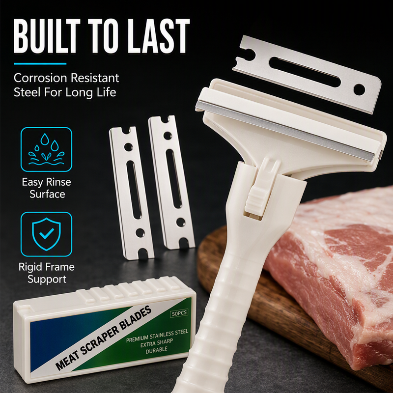 🥩🔥 50% OFF! Stainless Steel Meat Scraper – Easy Fat & Fascia Removal Tool for Beef & Pork 🔪✨