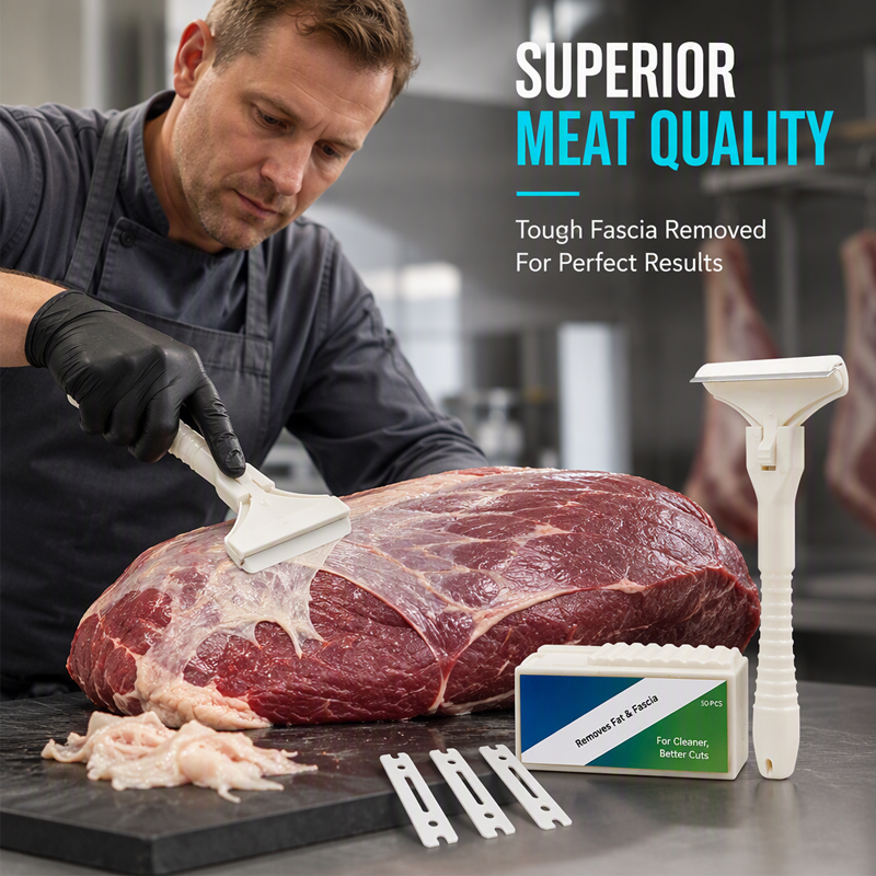 🥩🔥 50% OFF! Stainless Steel Meat Scraper – Easy Fat & Fascia Removal Tool for Beef & Pork 🔪✨