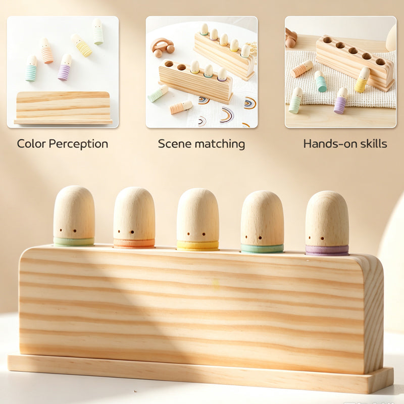 Wooden Pop Up Toy Multicolor Puppets