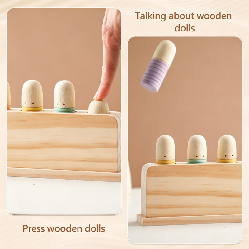 Wooden Pop Up Toy Multicolor Puppets