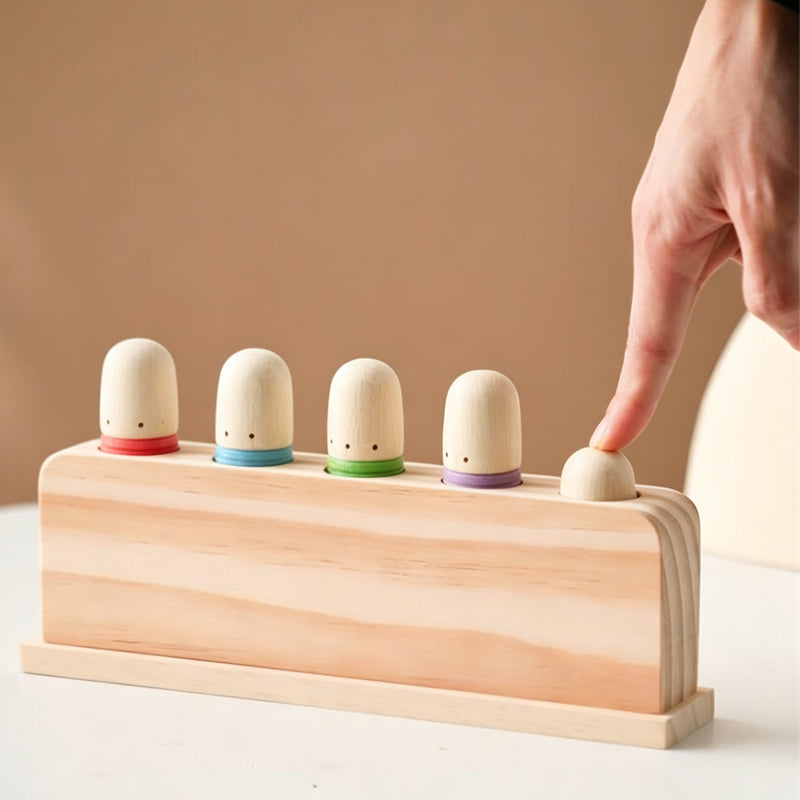 Wooden Pop Up Toy Multicolor Puppets