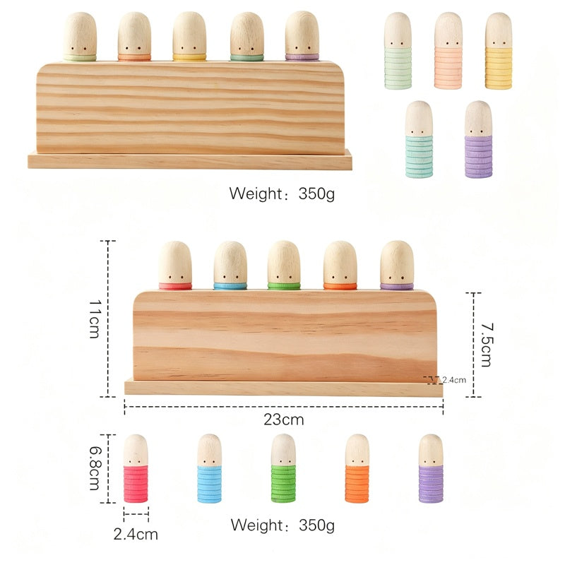 Wooden Pop Up Toy Multicolor Puppets
