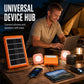 ☀️Portable Solar Power System – USB/Type-C Solar Generator with 2 LED Lights