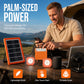☀️Portable Solar Power System – USB/Type-C Solar Generator with 2 LED Lights