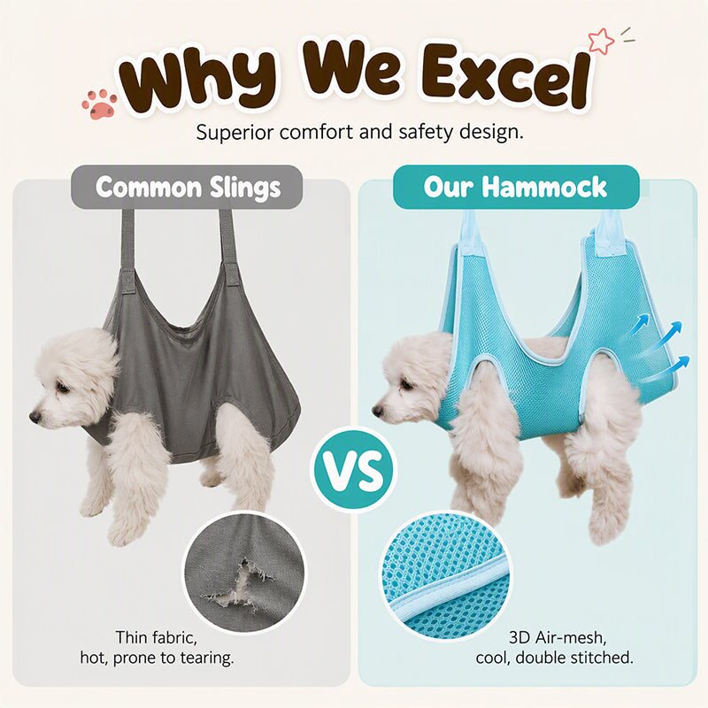Pet Grooming Hammock for Cats and Dogs