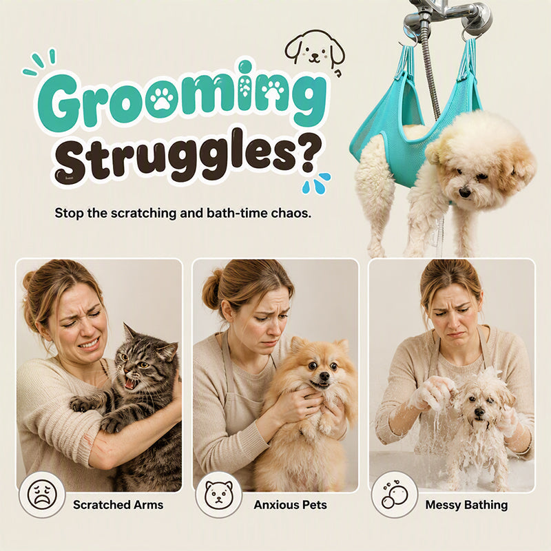 Pet Grooming Hammock for Cats and Dogs