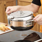 ⏳Time-Limited Special⏰Stainless Steel Tempura Fryer Pot – Thermometer, Drain Rack, Deep‑Body ✨