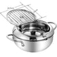 ⏳Time-Limited Special⏰Stainless Steel Tempura Fryer Pot – Thermometer, Drain Rack, Deep‑Body ✨