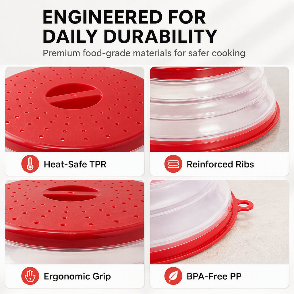 2-in-1 Collapsible Microwave Splatter Cover