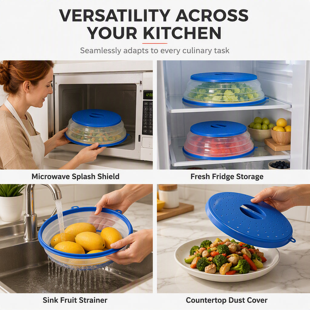2-in-1 Collapsible Microwave Splatter Cover