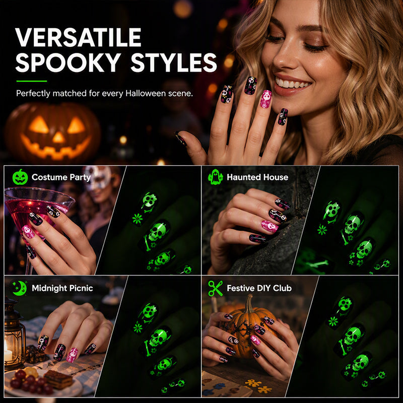 Glow Halloween Nail Wraps
