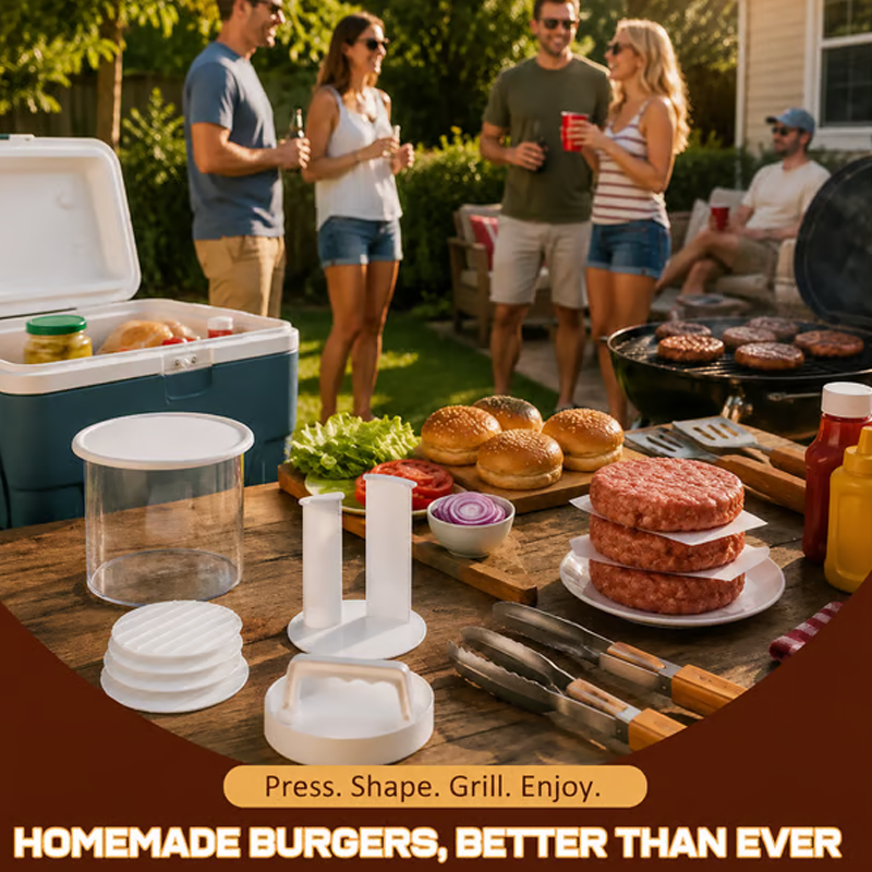 Kitchen Burger Patty Maker with Separator Discs