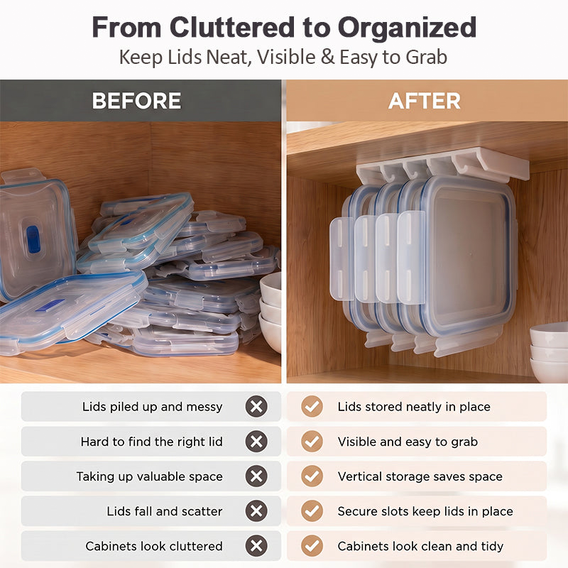 Under Cabinet Lids Organizer Rack
