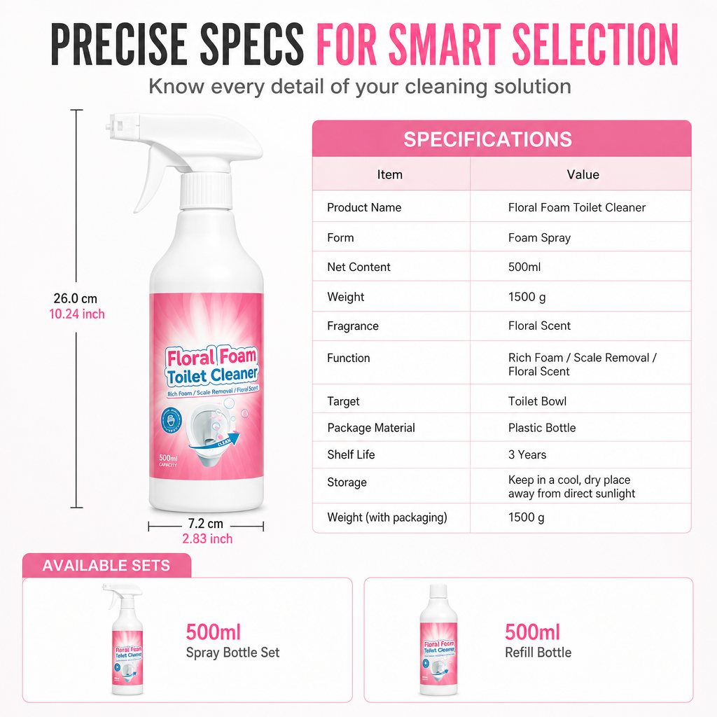 Foaming Toilet Cleaner with Spray Nozzle