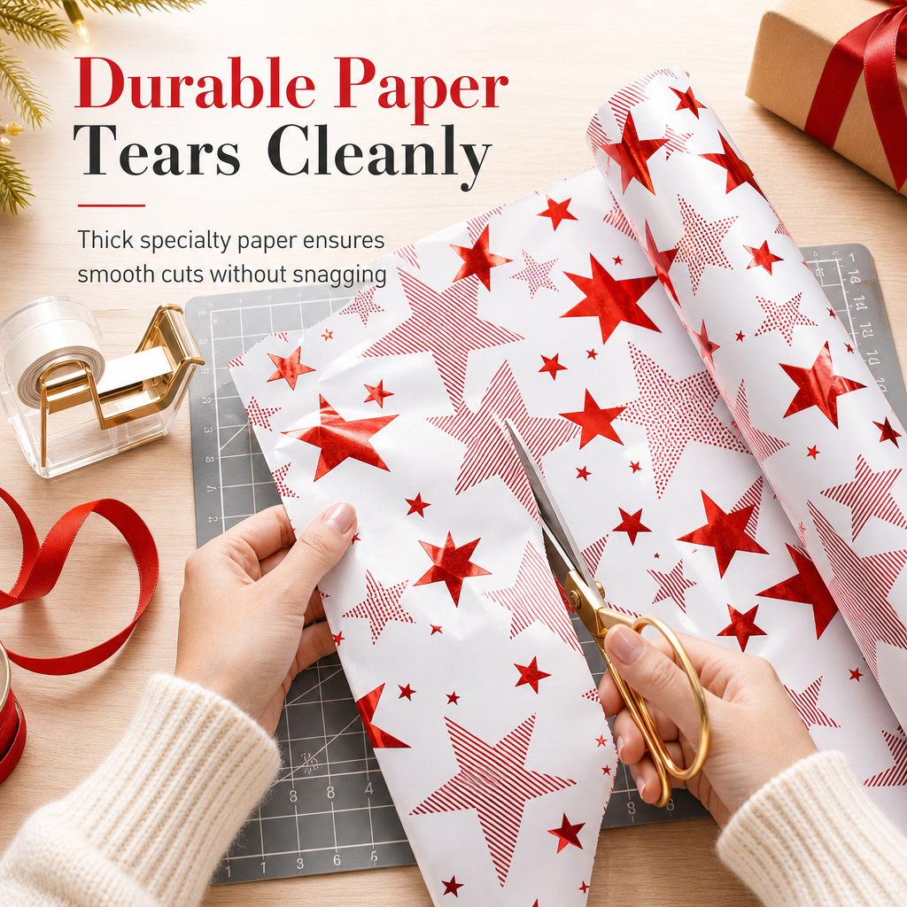🎁 Make Every Gift Look Extra Special—Christmas Wrapping Paper Roll